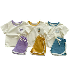 Conjunto Infantil de Verão Feminino Liso