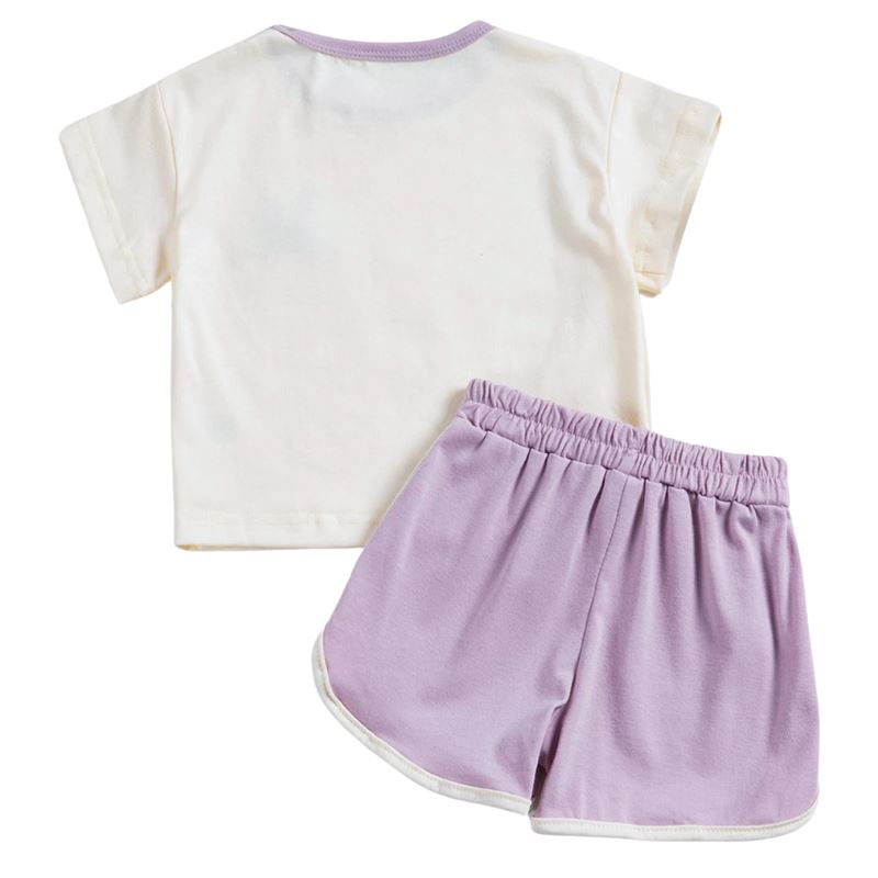 Conjunto Infantil de Verão Feminino Liso