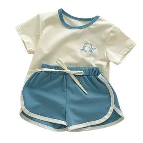 Conjunto Infantil de Verão Feminino Liso