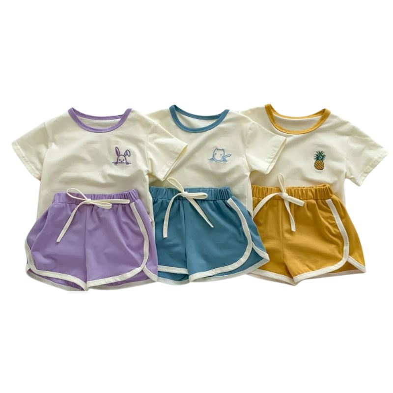 Conjunto Infantil de Verão Feminino Liso