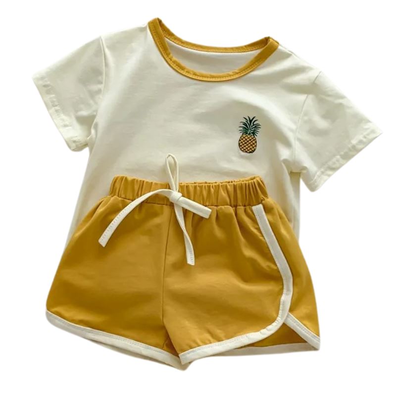 Conjunto Infantil de Verão Feminino Liso