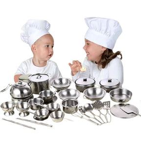 Conjunto Mini Cozinha Sundy em Aço Inoxidável Bambino