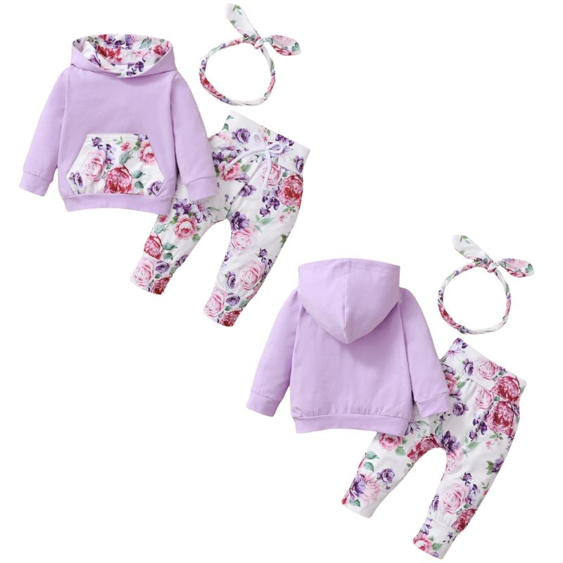 Conjunto de Moletom Floral Infantil Bambino