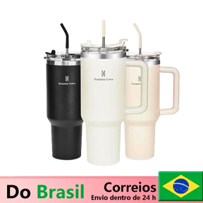 Copo Térmico 1200ml Aço Inoxidável - Garrafa Térmica com Canudo