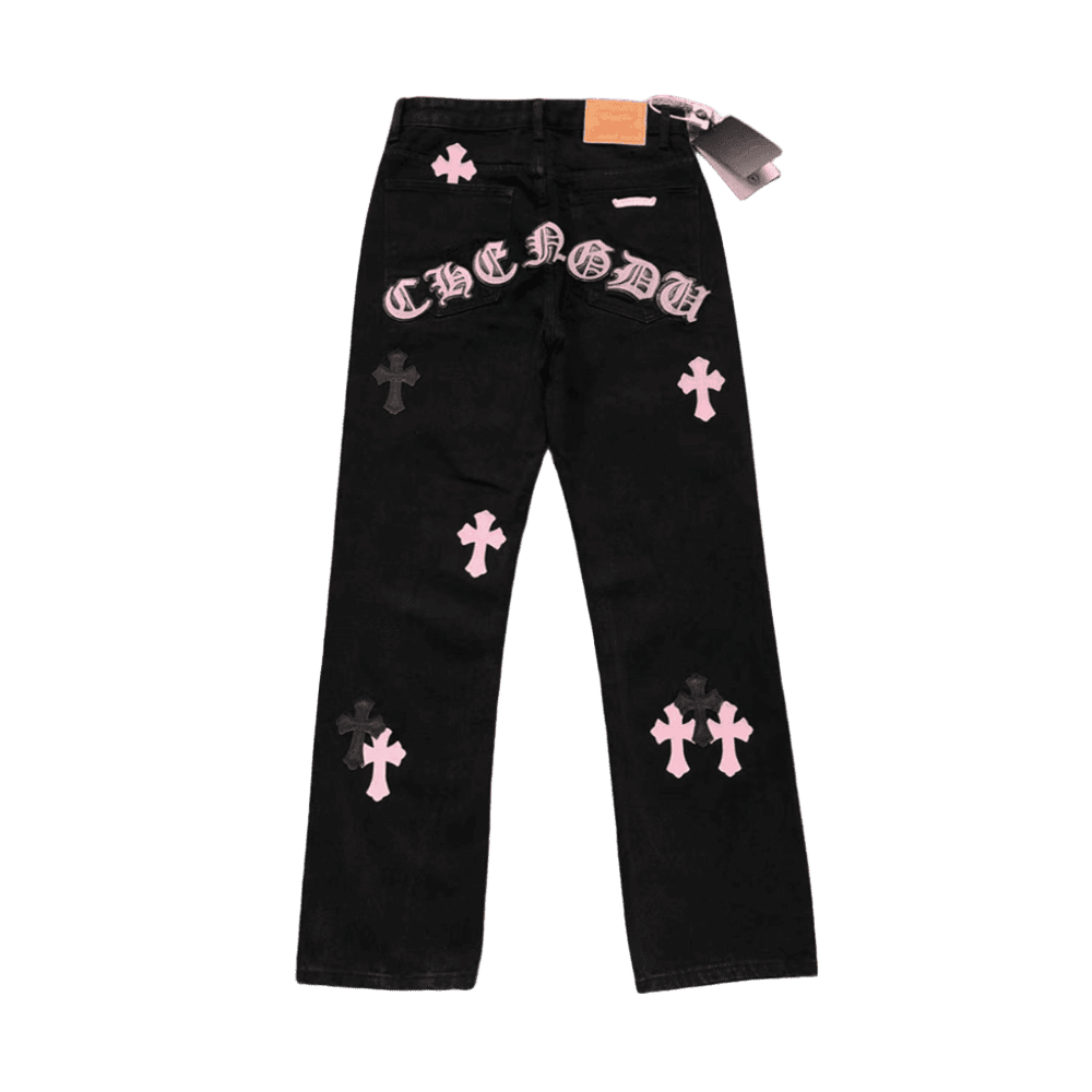 Calça Jeans Chrome Hearts Cross Pink