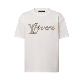 Camiseta Louis Vuitton White Embroidered Lovers