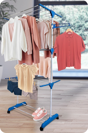 Varal Chão Retrátil 4 Andares com Rodinhas 15%OFF Primeira Compra + Frete Grátis-Compre até 3 x sem Juros