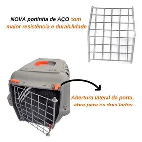 Caixa de Transporte com Porta de Aço para Cães e Gatos | Falcon™