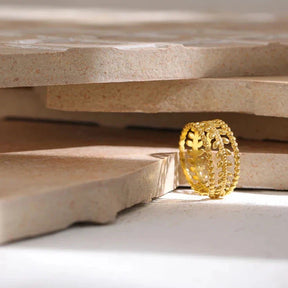 Anel Folhas de Ouro 18K +