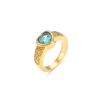 Anel de Coração com Zircônia Banhado a Ouro 18k