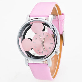 Relógio de quartzo nostalgic Minnie Mouse – Pulseira rosa