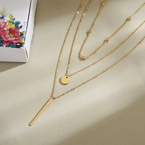 Colar Feminino de Prata 925 com Pingente Triplo Elegante