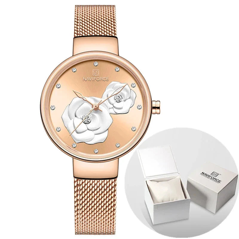 Relógio Feminino NaviRose 3D á Prova D'água
