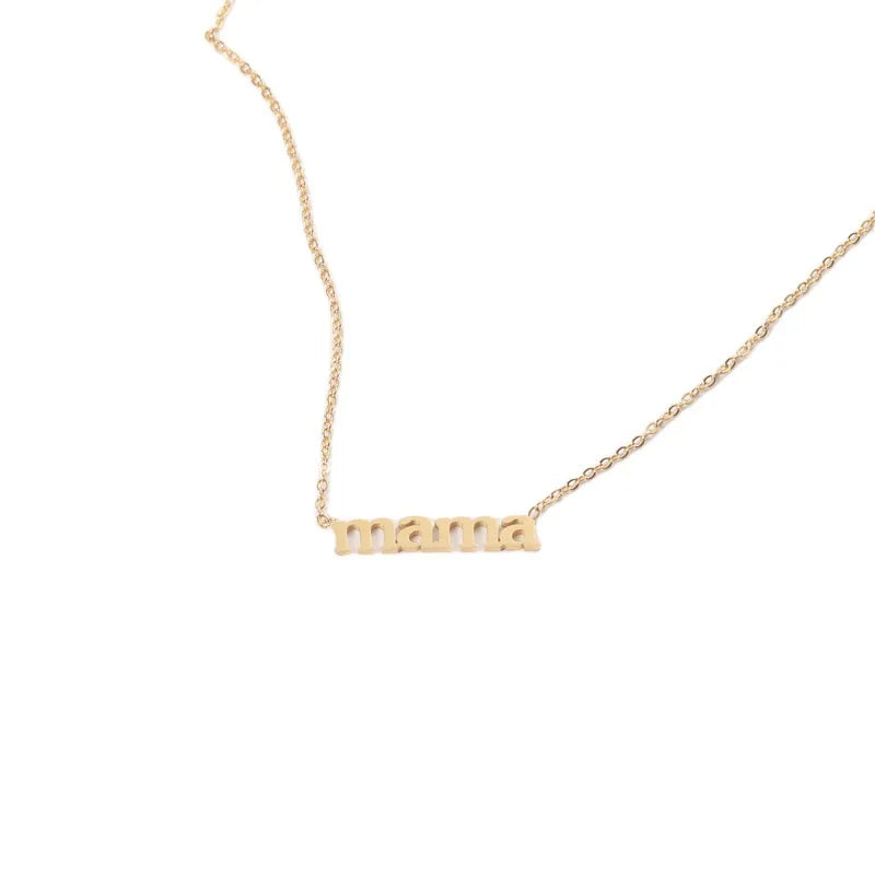 Colar Minimalista de Ouro com Pingente 'Mama'