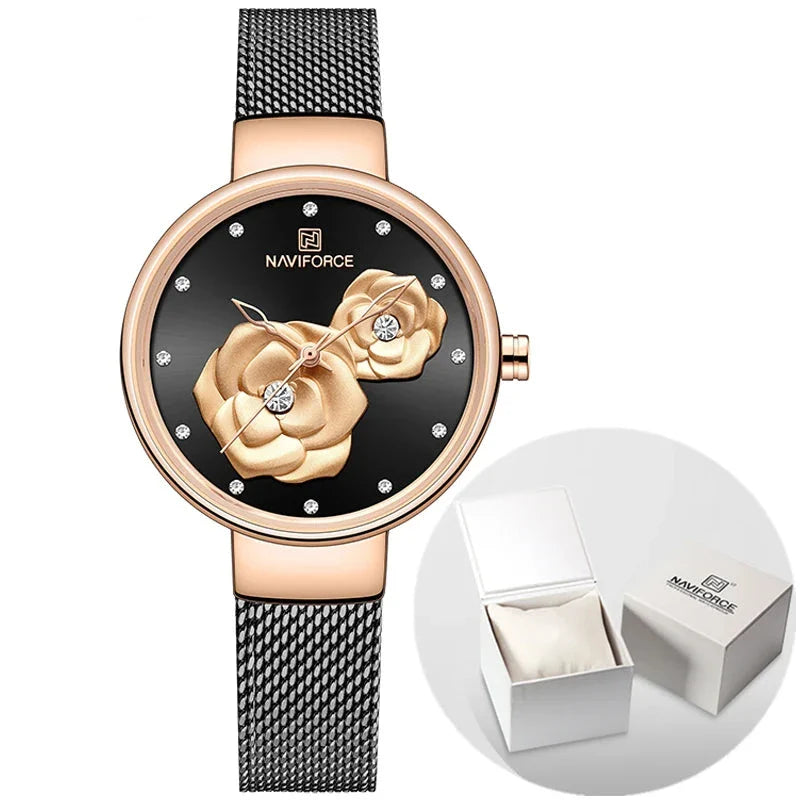 Relógio Feminino NaviRose 3D á Prova D'água