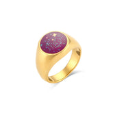 Anel Signet Universo Estrelado