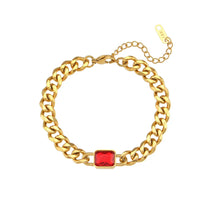 Pulseira Elegante com Zircônia e Corrente Cubana Banhada a Ouro