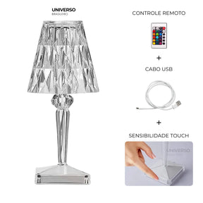 Luminária de Mesa LED Diamante 3 em 1 Sem Fio - Minz