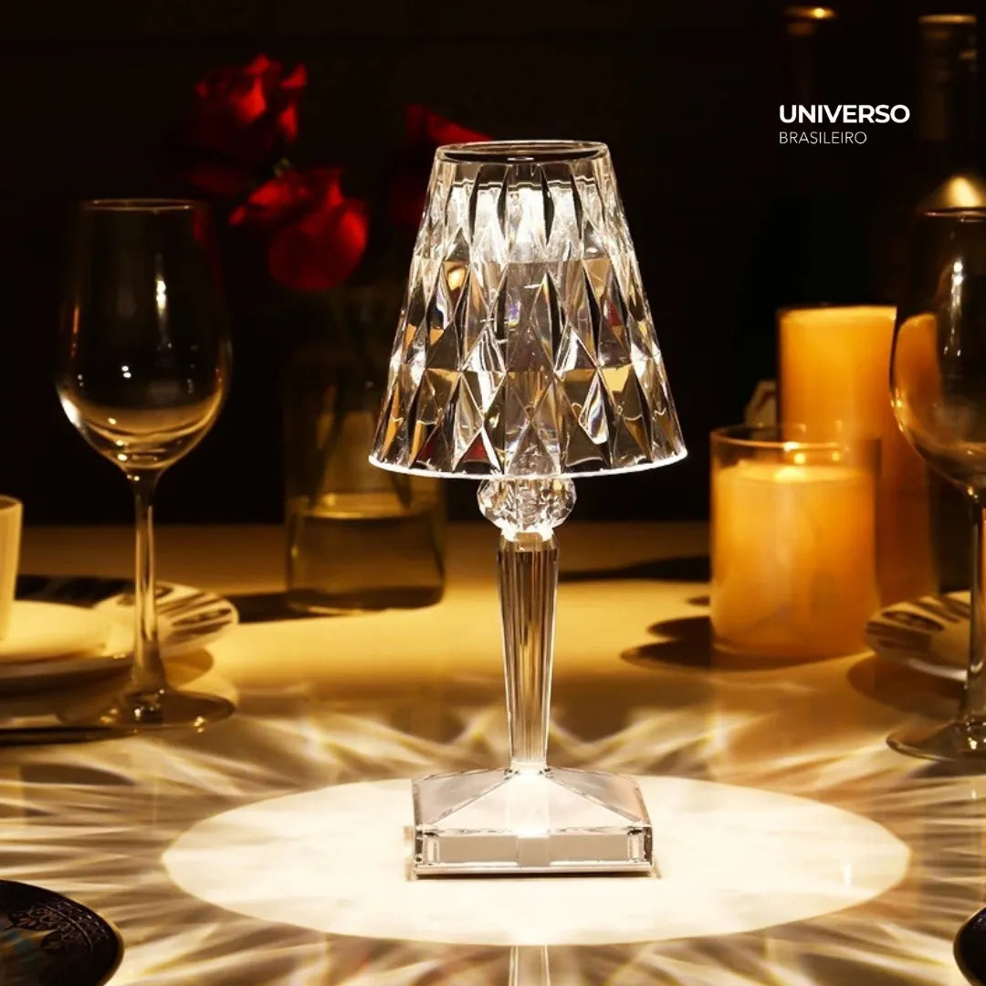 Luminária de Mesa LED Diamante 3 em 1 Sem Fio - Minz