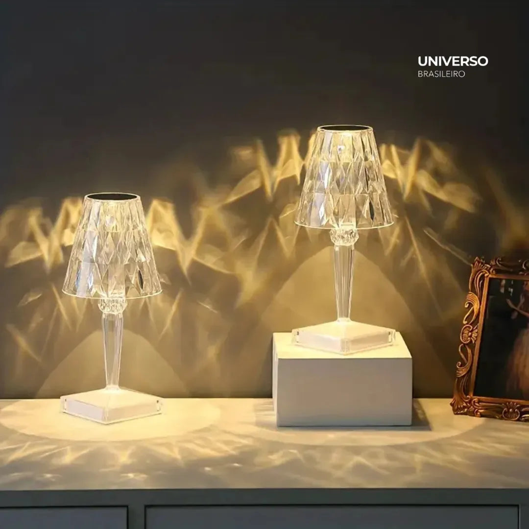 Luminária de Mesa LED Diamante 3 em 1 Sem Fio - Minz