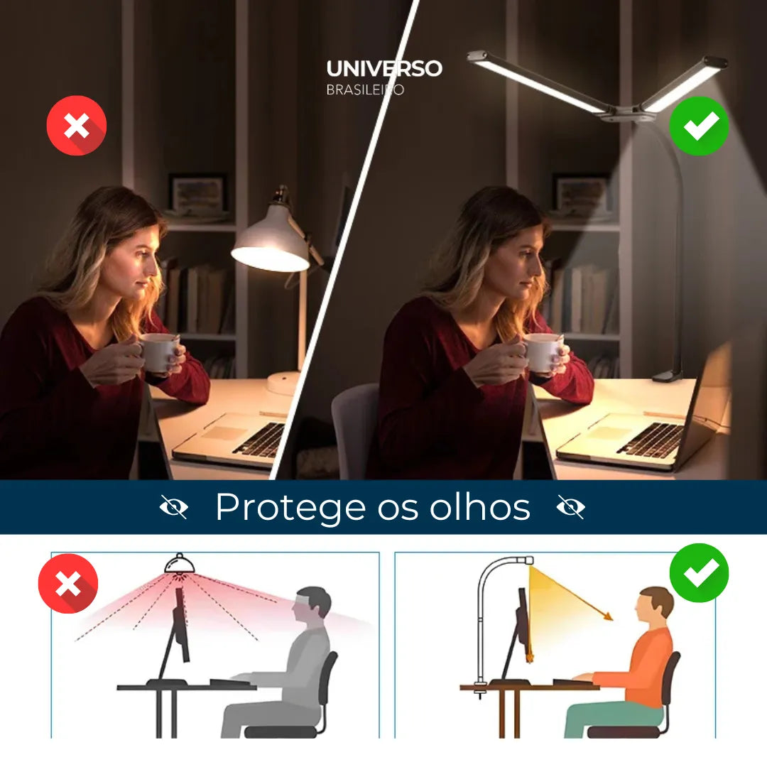 Luminária de Mesa LED Escritório Flexível Alumínio - Minz