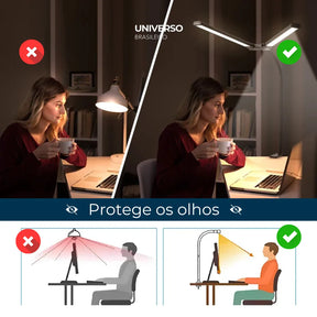 Luminária de Mesa LED Escritório Flexível Alumínio - Minz