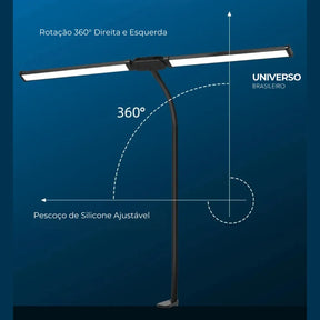 Luminária de Mesa LED Escritório Flexível Alumínio - Minz