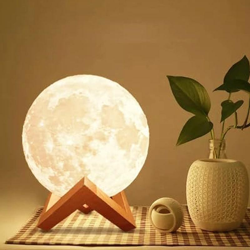 Luminária 3D LED Noturna em Forma de Lua