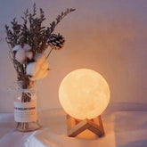 Luminária 3D LED Noturna em Forma de Lua