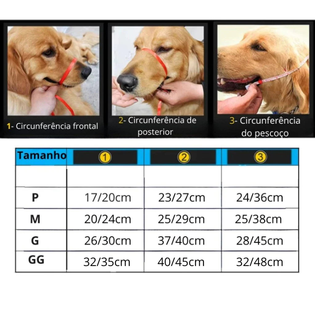 Focinheira para Cachorro Ajustável e Reforçada | Focinheira Corino™