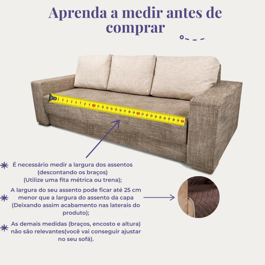 Protetor De Sofá Padrão 4 Lugares Impermeável Dupla Face | SofaProtec 4D™