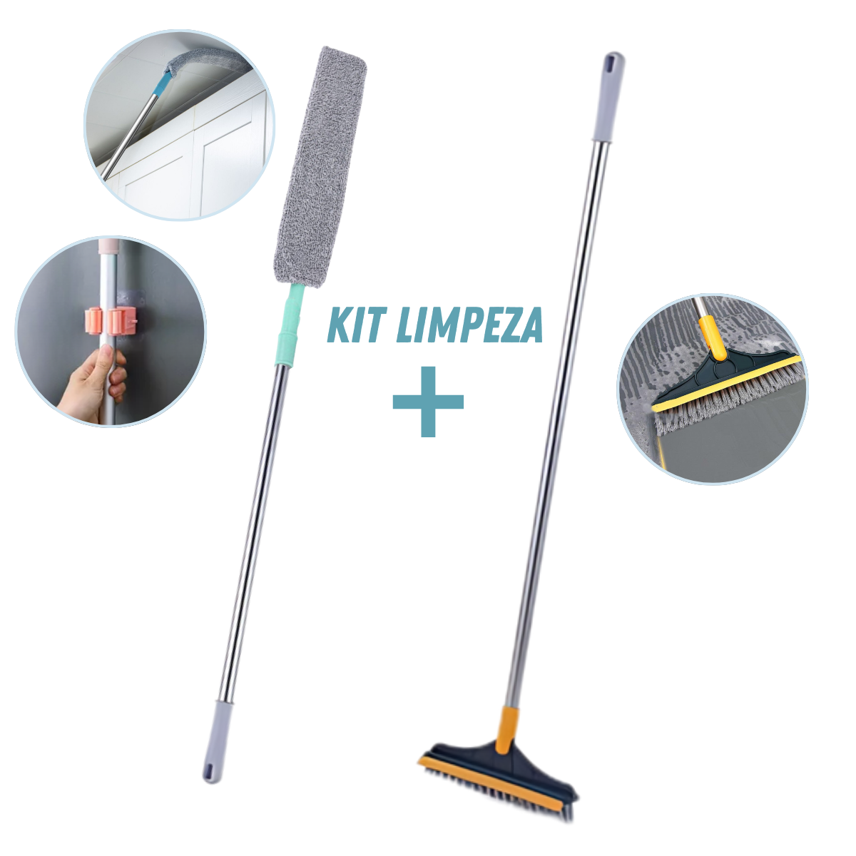 Kit Espanador Flexível Microfibra + Esfregão mágico com 15%PrimeiraCompra+Frete Grátis