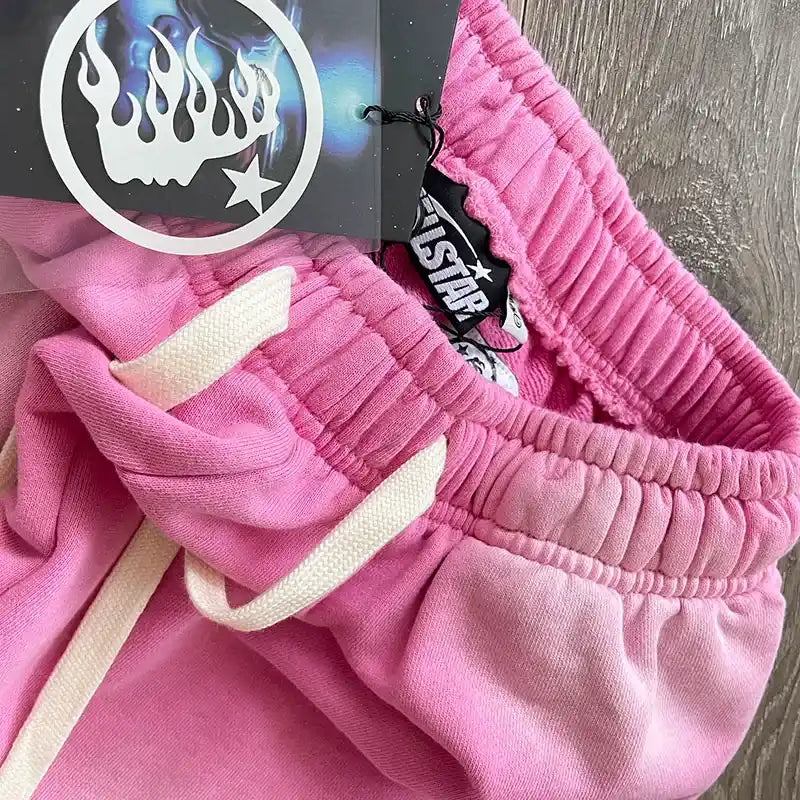 Calça Hellstar Flame Sweatpants Pink/Silver