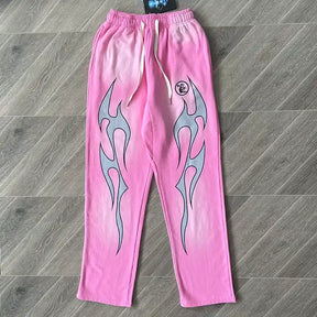 Calça Hellstar Flame Sweatpants Pink/Silver