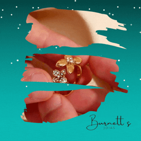 Anel Flor Assimétrico com Zircônia para Mulheres