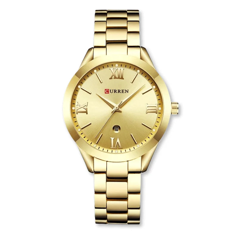 Relógio Feminino de Luxo em Aço Inoxidável - Curren