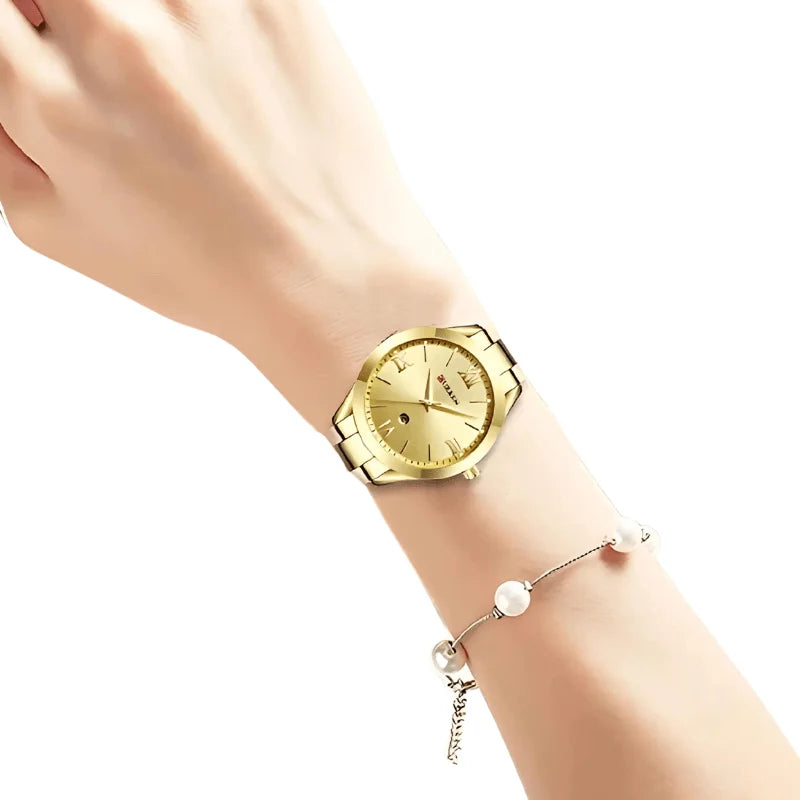 Relógio Feminino de Luxo em Aço Inoxidável - Curren