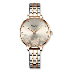 Relógio Feminino de Luxo Floral - Curren
