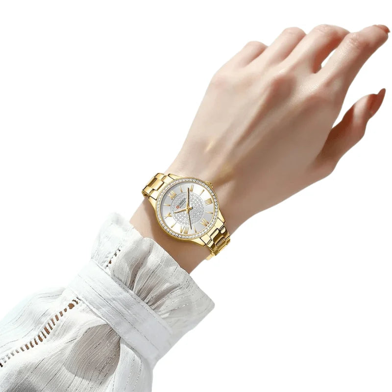Relógio Feminino de Luxo Cravejado - Curren