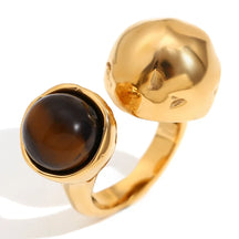 Anel Elegante de Ágata com Zircônia