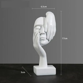 O Silêncio é Ouro - Estatueta Pensador de Arte Abstrata