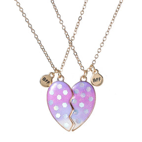Summer Style 2pcs/set Heart Unicorn Cat Animal Pendant BFF Necklace for 2 Best Friends Girls Friendship Gifts
