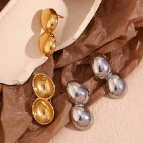 Brincos Elegantes de Zircônia em Aço Inoxidável