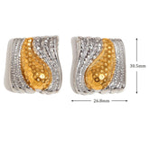 Brincos Elegantes de Aço Inoxidável com Detalhe Dourado