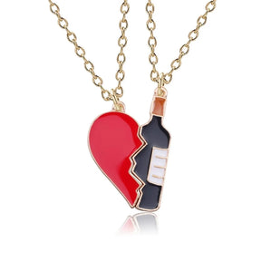2 Pcs/Set Best Friend Necklace Creative Pentagram Pendant Alloy Accessories Friendship Necklace Best Friend Alloy Pendant