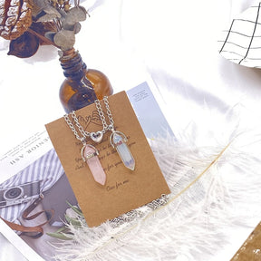 Colar de Casal Yin Yang com Pingente de Cristal