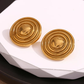 Brincos Coração Dourado em Aço Inoxidável
