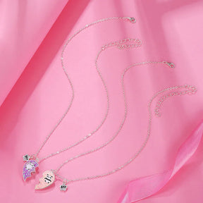 2PCS/Set Panda Heart Broken Pendant Necklace BFF Couple Jewelry for Girls Fashion Friendship Best Friends Gifts