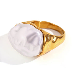 Anel Vintage com Pedra Acrílica e Zircônia