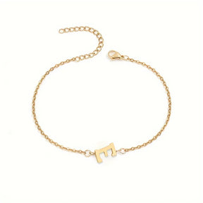 Pulseira Minimalista com Letras em Aço Inoxidável